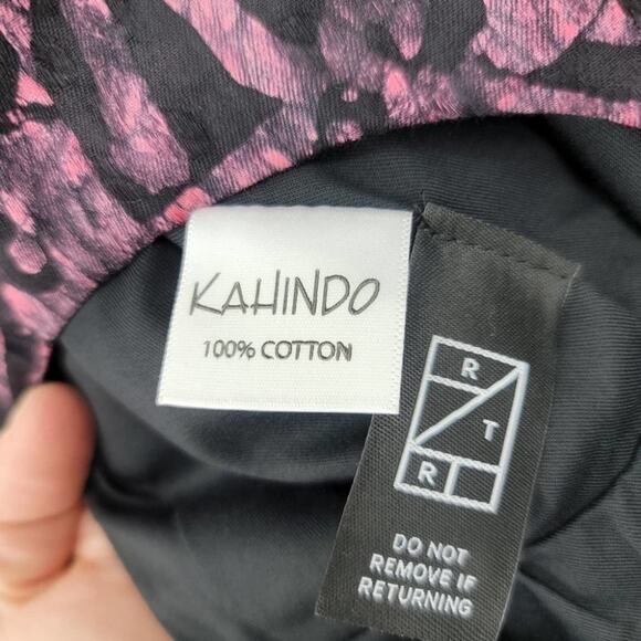 Kahindo Button Front Cut Out Back Fit & Flare Floral Print Pockets Dress Size 6 - Picture 5 of 6